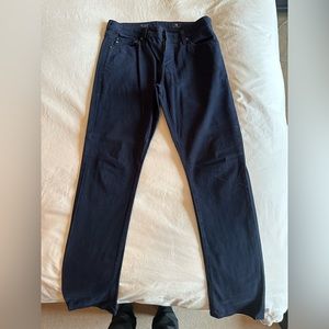 AG dark navy denim & silk pants
